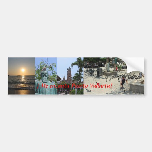 "Ik hou van Puerto Vallarta!" Bumpersticker (Voorkant)