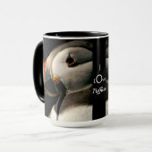 Ik hou van Puffins Bird Wildlife Verjaardagskoffie Mok (Voorkant links)