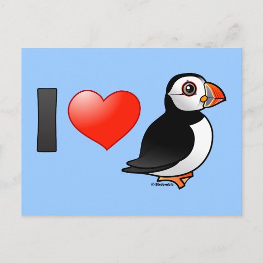 Ik hou van Puffins Briefkaart (Voorkant)