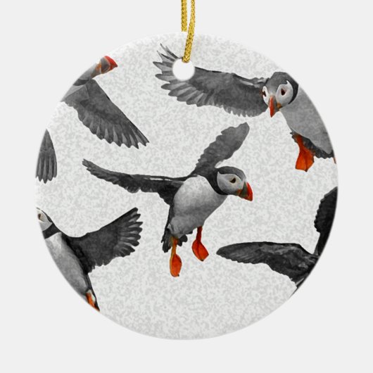 Ik hou van Puffins! Keramisch Ornament (Voorkant)