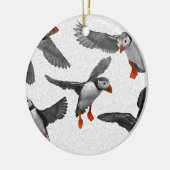 Ik hou van Puffins! Keramisch Ornament (Links)