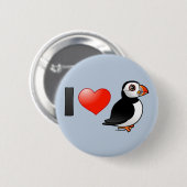 Ik hou van Puffins Ronde Button 5,7 Cm (Voorkant /achterkant)