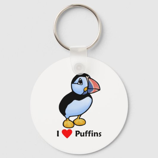 Ik hou van Puffins Sleutelhanger (Voorkant)