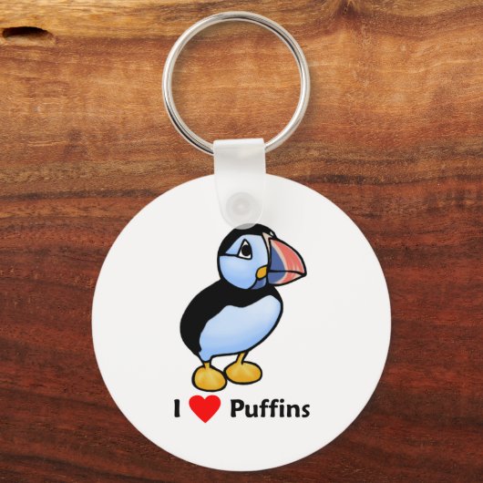 Ik hou van Puffins Sleutelhanger (Voorkant)