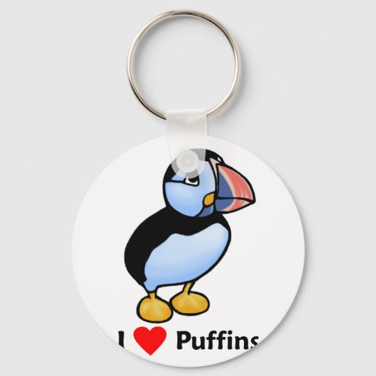 Ik hou van Puffins Sleutelhanger (Voorkant)