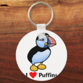 Ik hou van Puffins Sleutelhanger (Voorkant)