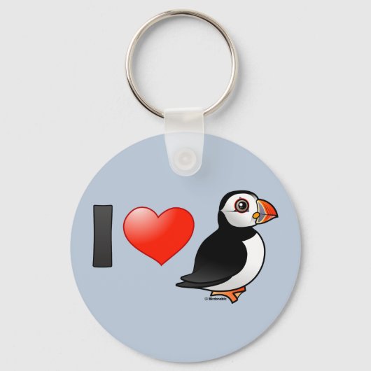 Ik hou van Puffins Sleutelhanger (Voorkant)