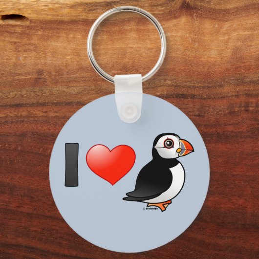 Ik hou van Puffins Sleutelhanger (Voorkant)