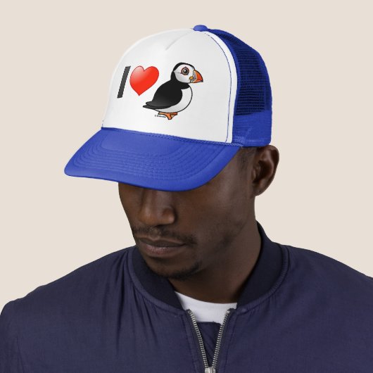 Ik hou van Puffins Trucker Pet (In situ)