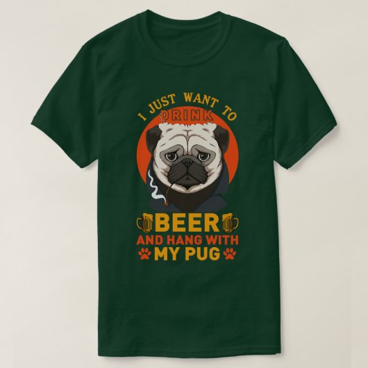 Ik hou van pug 1 t-shirt (Design voorkant)