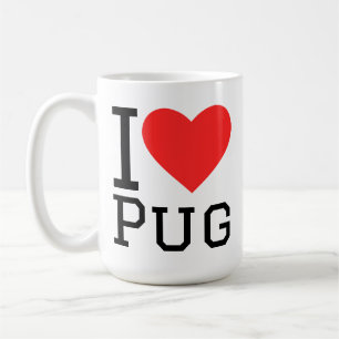 Ik hou van pug koffiemok