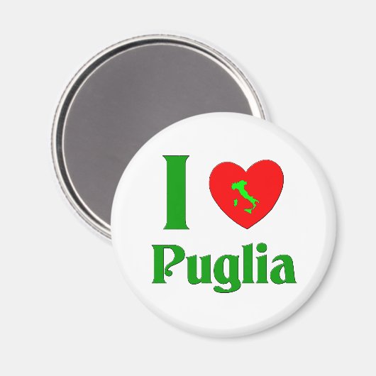 Ik hou van Puglia Italië Magneet (Voorkant / Achterkant)