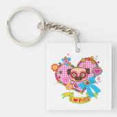 Ik hou van Pugs! Button Sleutelhanger (Voorkant)