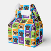 Ik hou van Pugs Color Squares Party geschenkdoos Bedankdoosjes (Achterkant)