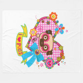 Ik hou van Pugs! Fleece Deken (Voorkant (Horizontaal))