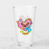 Ik hou van Pugs! Glazen tumbler (Achterkant)