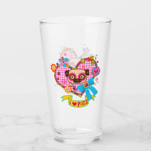 Ik hou van Pugs! Glazen tumbler
