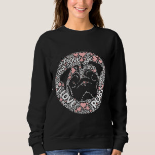 Ik hou van pugs grappig geweldig cadeau voor pug l trui