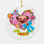 Ik hou van Pugs! Keramische ornament (Achterkant)