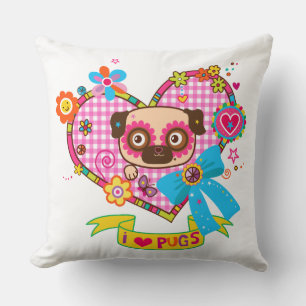 Ik hou van Pugs! Kussen