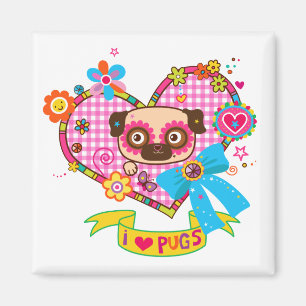 Ik hou van Pugs! Magneet