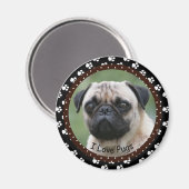 Ik hou van Pugs Magnet (Voorkant / Achterkant)