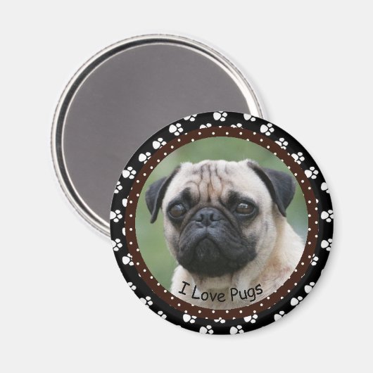 Ik hou van Pugs Magnet (Voorkant / Achterkant)