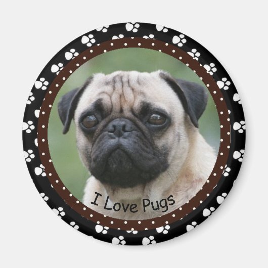 Ik hou van Pugs Magnet (Voorkant)