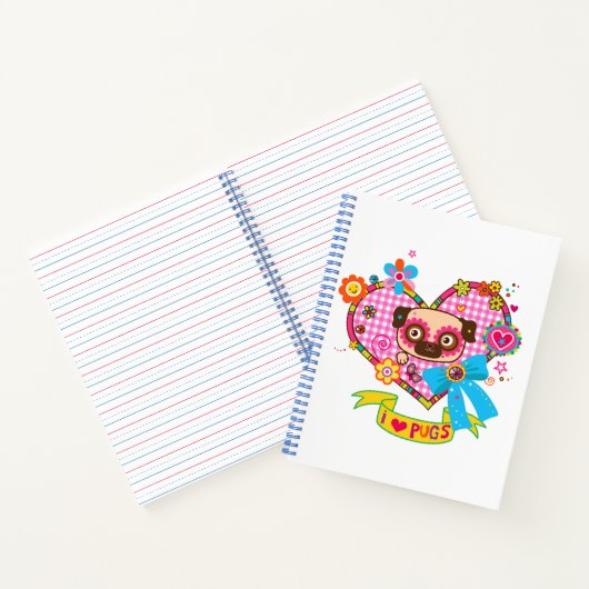 Ik hou van Pugs! Notitieboek (Binnen)