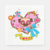 Ik hou van Pugs! Papieren Servetten (Voorkant)