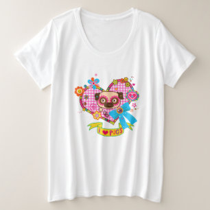 Ik hou van Pugs! Plus-Shirt Grote Maat T-shirt