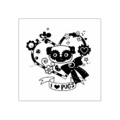 Ik hou van Pugs! Stamp Rubberstempel (Afrduk)