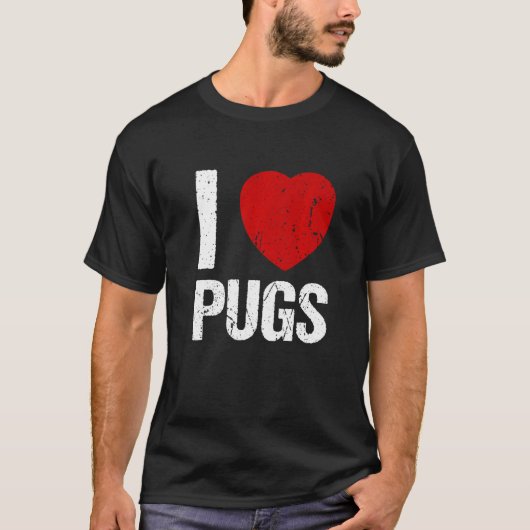 Ik hou van pugs t-shirt (Voorkant)