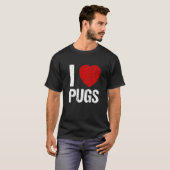Ik hou van pugs t-shirt (Voorkant volledig)
