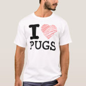 Ik hou van pugs t-shirt (Voorkant)