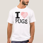 Ik hou van pugs t-shirt (Voorkant)