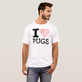 Ik hou van pugs t-shirt (Voorkant volledig)