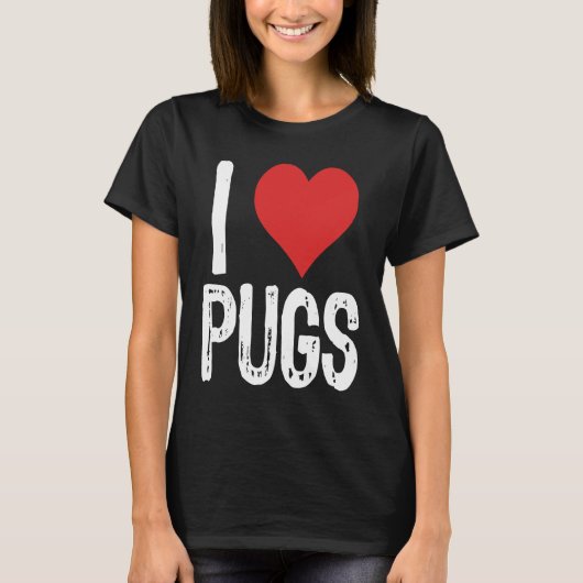 Ik hou van Pugs T-shirt (Voorkant)