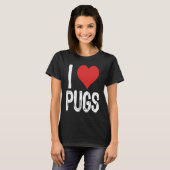 Ik hou van Pugs T-shirt (Voorkant volledig)
