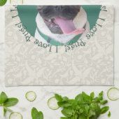 Ik hou van Pugs! Theedoek (Gevouwen)