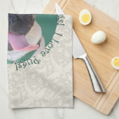 Ik hou van Pugs! Theedoek (Quarter Fold)