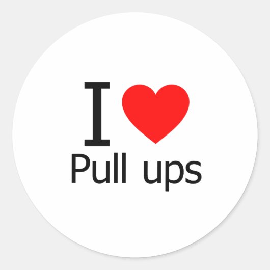 Ik hou van Pull Ups Ronde Sticker (Voorkant)
