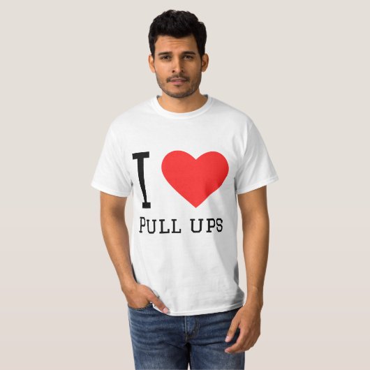 Ik hou van pull ups t-shirt (Voorkant volledig)
