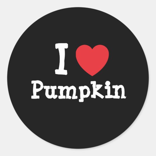 Ik hou van Pumpkin hart T-Shirt Ronde Sticker (Voorkant)