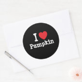 Ik hou van Pumpkin hart T-Shirt Ronde Sticker (Envelop)