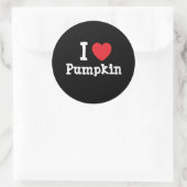 Ik hou van Pumpkin hart T-Shirt Ronde Sticker (Tas)