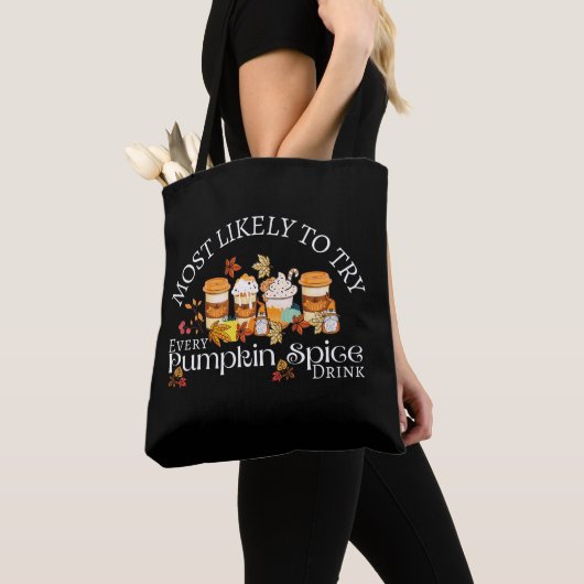 Ik hou van Pumpkin Spice Drink Canvas tas (Dichtbij)