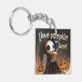 Ik hou van Pumpkin Spice Latte digitale kunst Sleutelhanger (Voorkant Links)