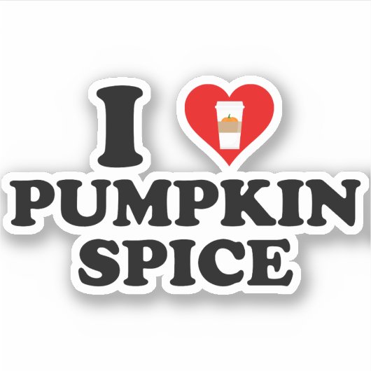 Ik hou van Pumpkin Spice Sticker (Voorkant)