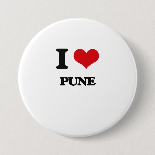 Ik hou van Pune Ronde Button 7,6 Cm (Voorkant)
